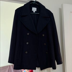 Old Navy Navy Double-Breasted Peacoat - Women